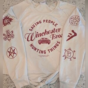 Supernatural Winchester Bros tie-front long-sleeve t-shirt. M